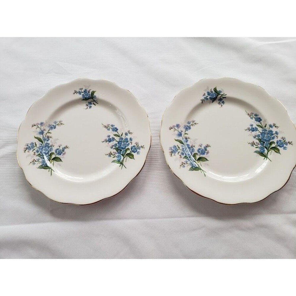 Royal Albert Forget me not Salad Plates 8 1/2 inch - Set of 2